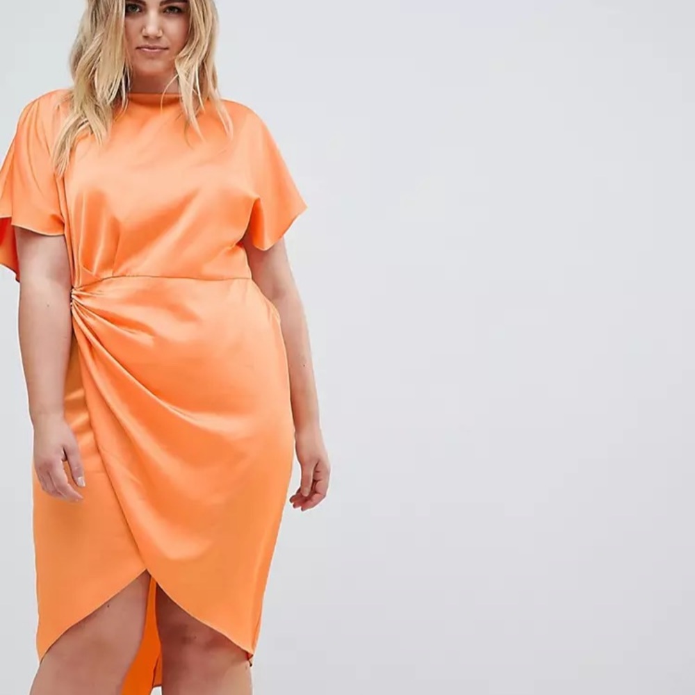 ASOS Curve Satin Wrap Dress Size 22W